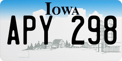 IA license plate APY298