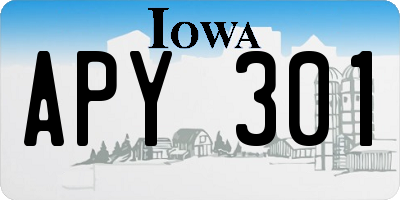 IA license plate APY301