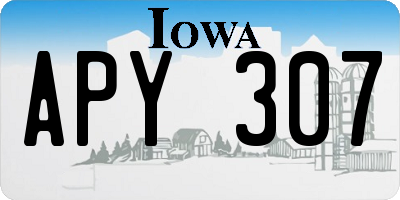 IA license plate APY307