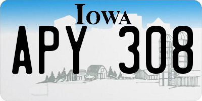IA license plate APY308