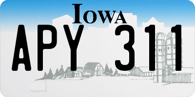 IA license plate APY311