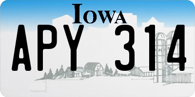 IA license plate APY314
