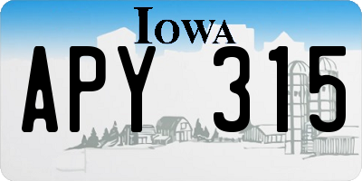 IA license plate APY315