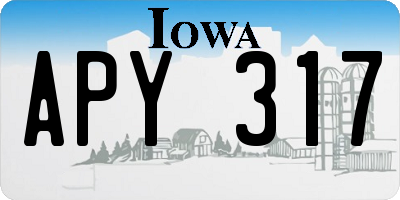 IA license plate APY317