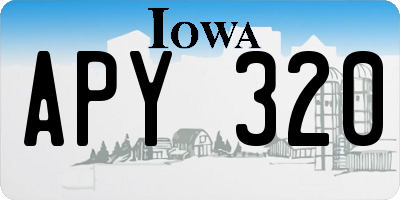 IA license plate APY320