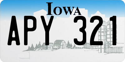 IA license plate APY321