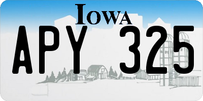 IA license plate APY325