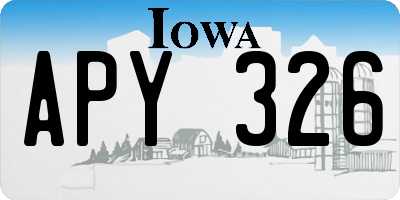 IA license plate APY326