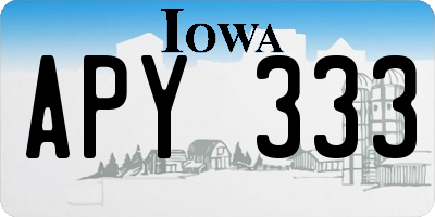 IA license plate APY333