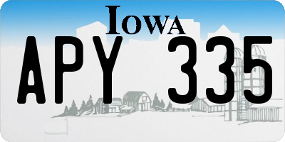 IA license plate APY335