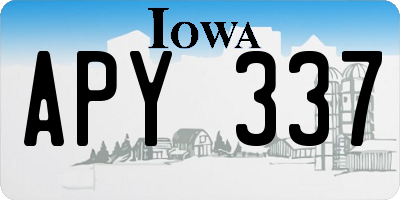 IA license plate APY337