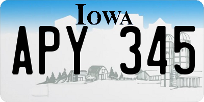 IA license plate APY345