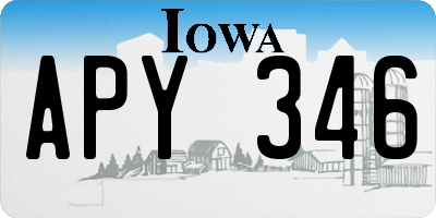 IA license plate APY346