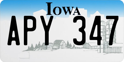 IA license plate APY347