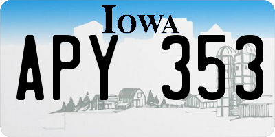 IA license plate APY353