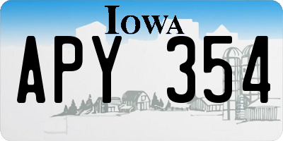 IA license plate APY354