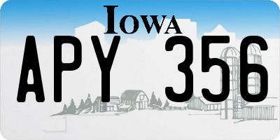 IA license plate APY356