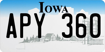 IA license plate APY360