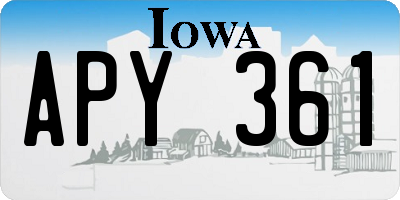IA license plate APY361