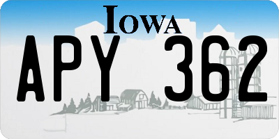 IA license plate APY362
