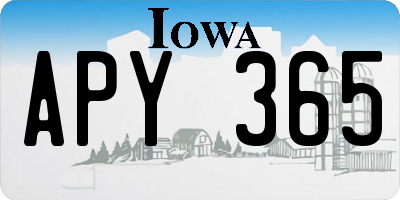 IA license plate APY365