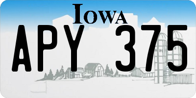 IA license plate APY375