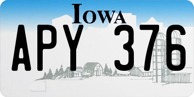 IA license plate APY376