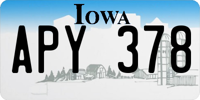IA license plate APY378