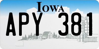 IA license plate APY381