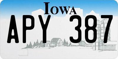 IA license plate APY387
