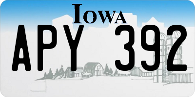 IA license plate APY392