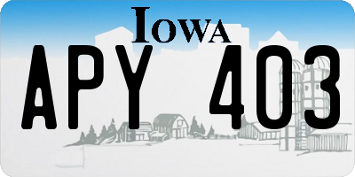 IA license plate APY403