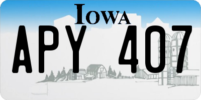 IA license plate APY407