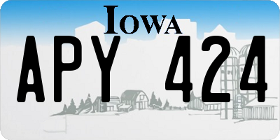 IA license plate APY424