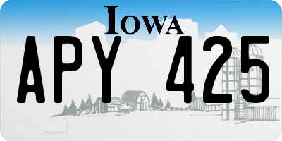 IA license plate APY425