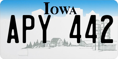 IA license plate APY442