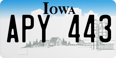 IA license plate APY443