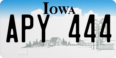 IA license plate APY444