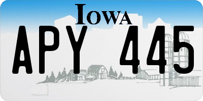 IA license plate APY445