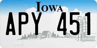 IA license plate APY451