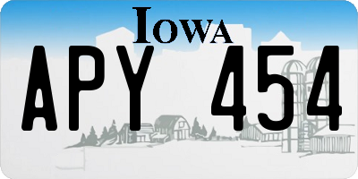IA license plate APY454