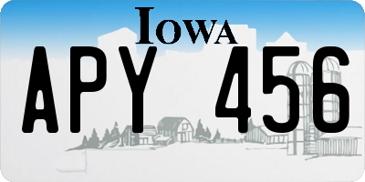 IA license plate APY456
