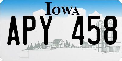 IA license plate APY458