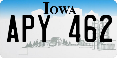 IA license plate APY462