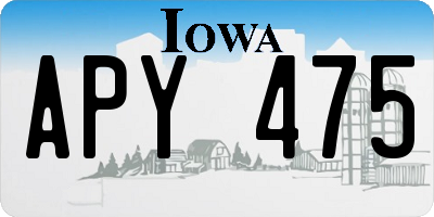 IA license plate APY475