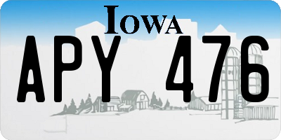 IA license plate APY476