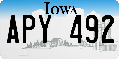 IA license plate APY492