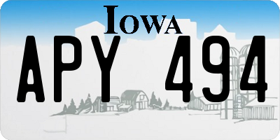 IA license plate APY494