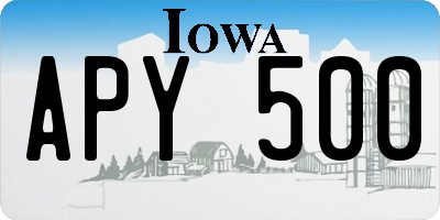IA license plate APY500