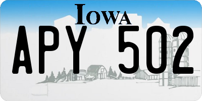 IA license plate APY502